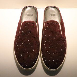 Johnston & Murphy Dark Red Suede Size 9 Slip On Mule Shoes